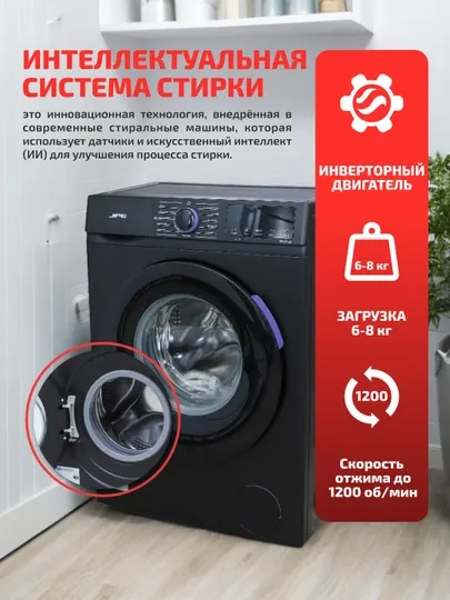 Стиральная машина JPE Invertor BLDC,6-8-10кг, функция отсрочки, Child-Lock, удаление пенки