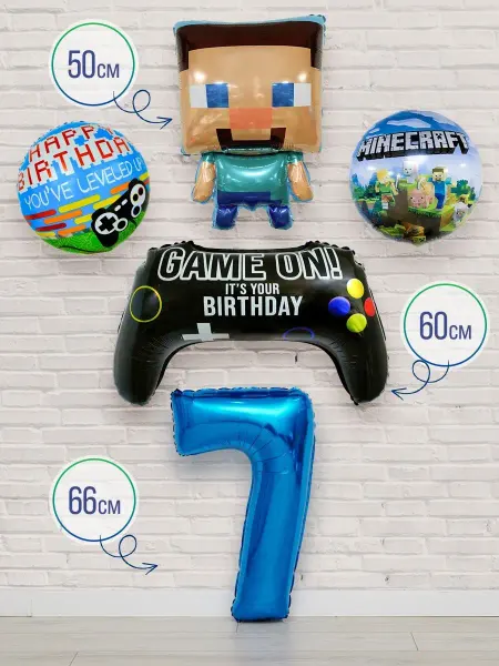 INFANT Шарики minecraft фотозона на день рождения 7 лет с цифрой