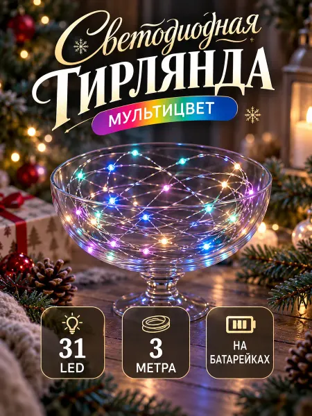 Новогодняя ярмарка Гирлянда разноцветная