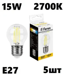 Feron Лампа светодиодная LB-515 15W E27 4000К 5 шт