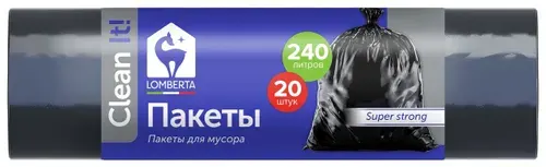 Пакеты для мусора Lomberta 35мкм 240л