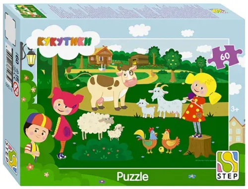 Детский пазл "Кукутики Биг Папа", логическая игра-головоломка для детей, развитие мелкой моторики, паззл из 60 деталей