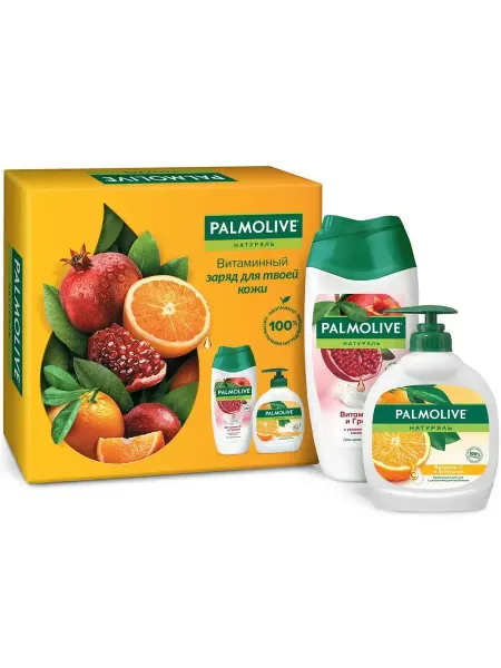 PALMOLIVE Набор витаминный заряд гель, 250 мл+мыло для рук, 300 мл