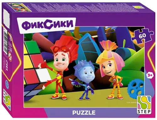 Детский пазл "Смешарики", логическая игра-головоломка для детей, развитие мелкой моторики, паззл из 60 деталей