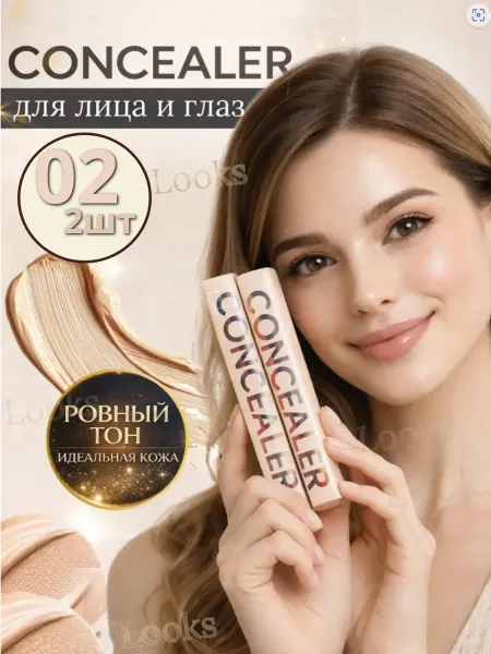 Консилеры Консилер для лица и глаз плотный корректор для макияжа 1+1