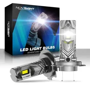 Светодиодная автомобильная LED лампа Novsight модель N77, цоколь H7 - 60Вт (2 шт) мини размер, 6500К яркий свет