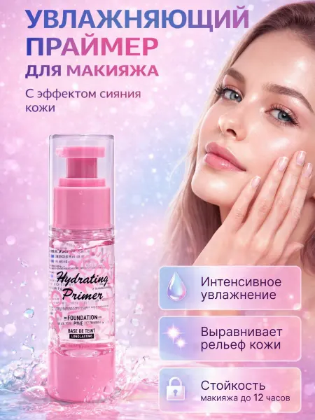 RAJ_COSMETICS Праймер увлажняющий под макияж сияющий с витамином Е