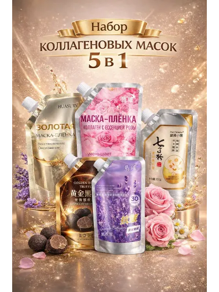 Набор коллагеновых масок-пленок для лица 5 в 1