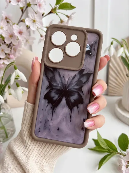 IdealStore Чехол на Tecno Spark 10 Pro Бабочка Темная