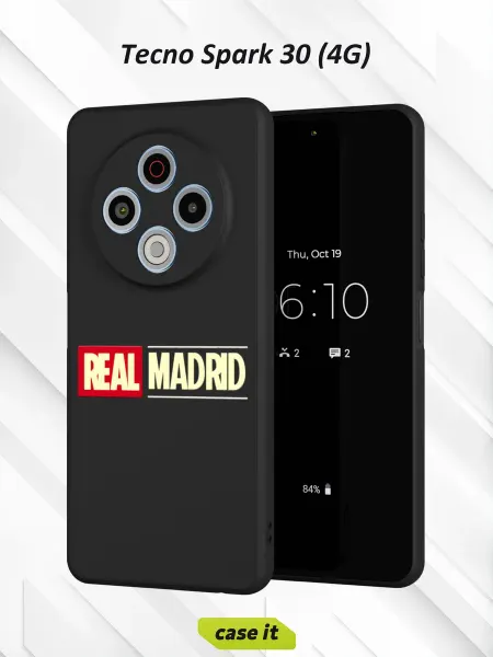Case it Чехол на Tecno Spark 30 4Gс принтом Real Madrid FK
