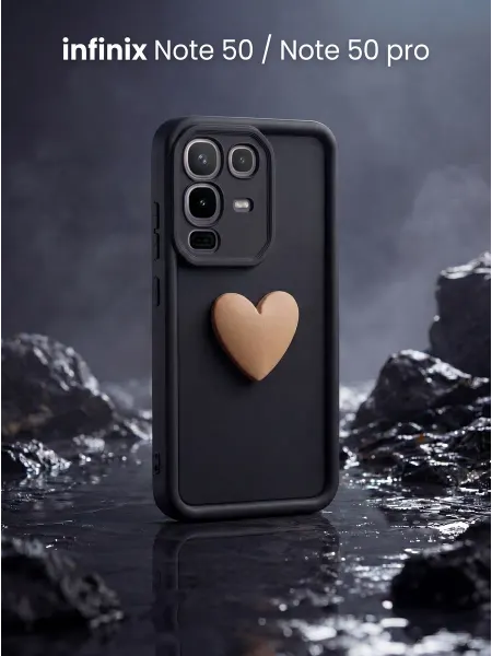 URBAZZA Чехол на Infinix Note 50, Note 50 Pro с объёмным сердцем