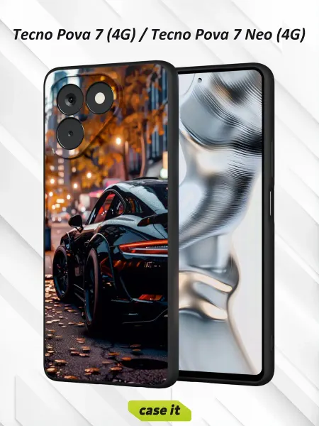 Case it Чехол на Tecno Pova 7 Neoс принтом Porsche