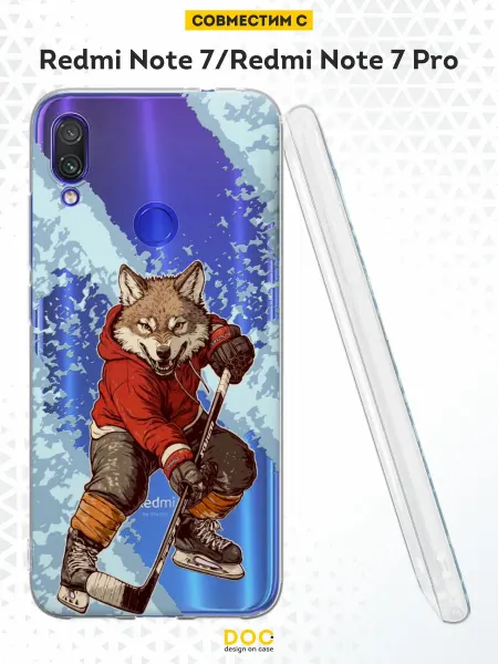 DesignOnCase Чехол на Xiaomi Redmi Note 7 с принтом волк