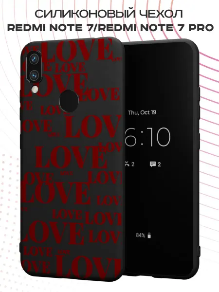 FACTORIA Чехол на Xiaomi Redmi Note 7 с принтом Надпись LOVE