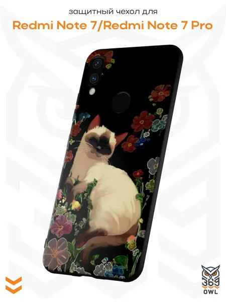 OWL369 Чехол на Xiaomi Redmi Note 7 с принтом Котик