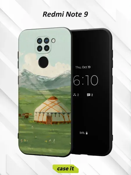 Case it Чехол на Redmi Note 9с принтом Дом в горах