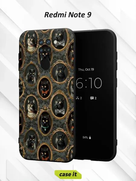 Case it Чехол на Redmi Note 9с принтом Портреты кошек