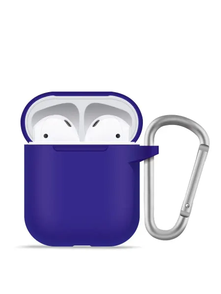 BLUEO Чехол для AirPods 1 2 Soft silicone силиконовый с карабином