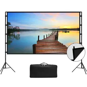 84"экран для проектора без складок черный фон штатив