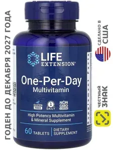 Мультивитамины One-Per-Day 60 таблеток Multivitamin Life Extension, США