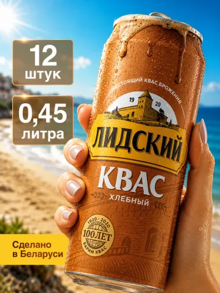 Лидский квас Квас Белорусский Лидский хлебный 0,45 л х 24 шт