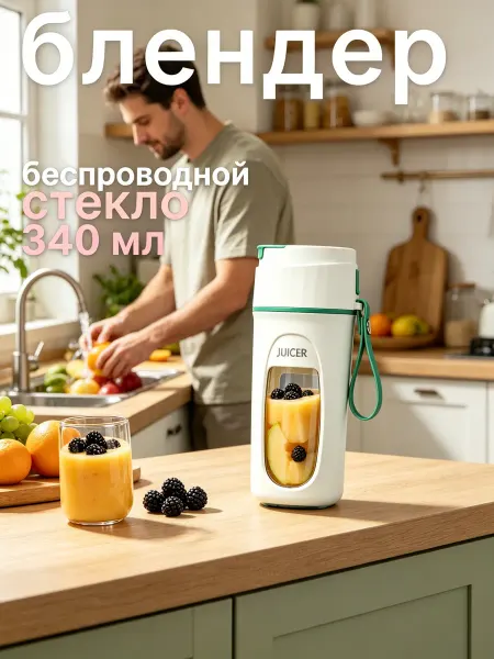 Блендер портативный с ножом из нержавеющей стали