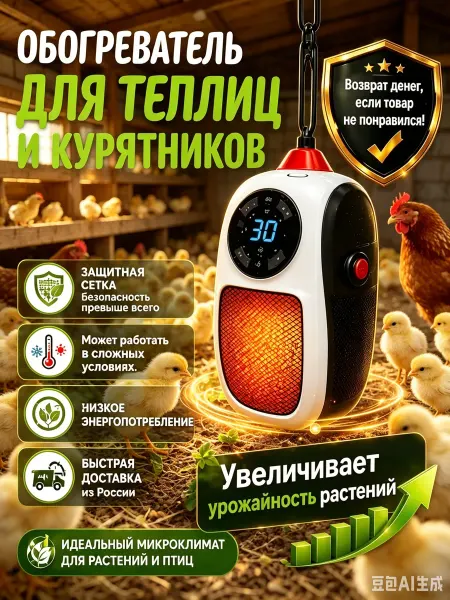 Инфракрасный обогреватель для птицы, для дачи и фермы