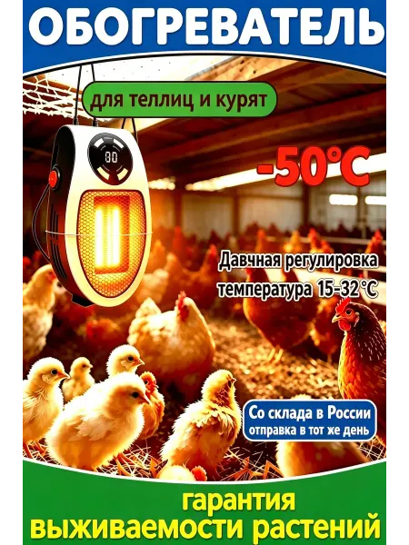 Компактный обогреватель птиц, регулятор температуры