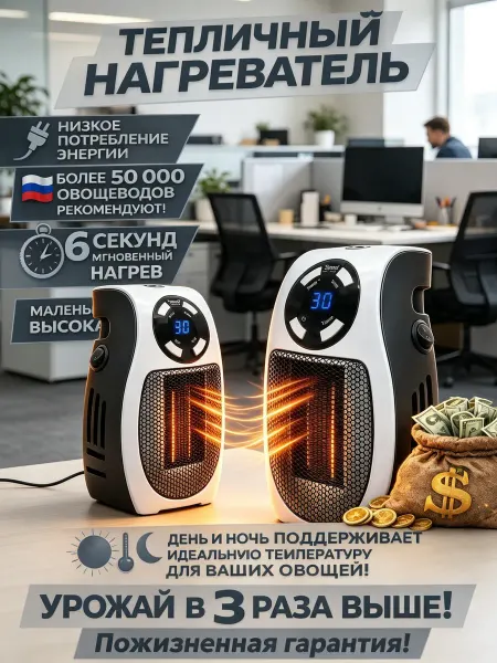 Обогреватель для теплицы с терморегулятором