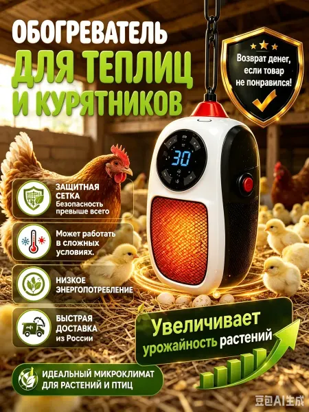 Инфракрасный обогреватель для цыплят