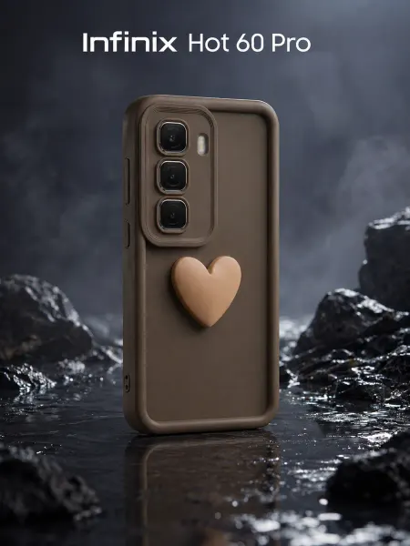 URBAZZA Чехол на Infinix Hot 60 Pro с объёмным сердцем