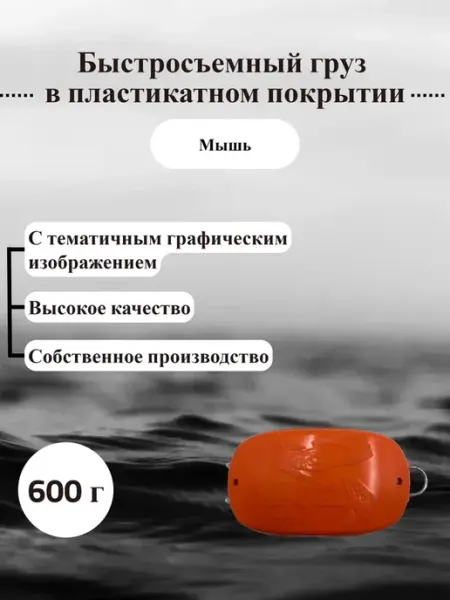 ДайвГруз Груз 600 г в пластикатном покрытии быстросъемный довесок