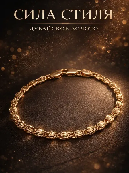 ДУБАЙСКОЕ ЗОЛОТО Браслет 0,3 см плетение Улитка мужской и женский