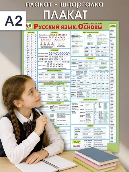 ТМ Мир поздравлений Плакат русский язык для начальной школы основы А2