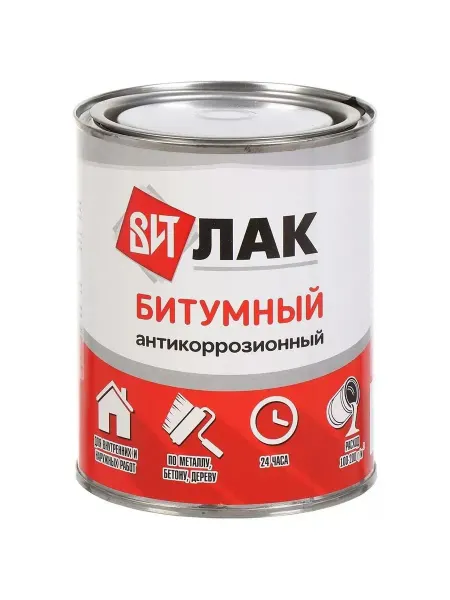 Вит Лак битумный антикоррозионный 0.8 кг черный универсальный
