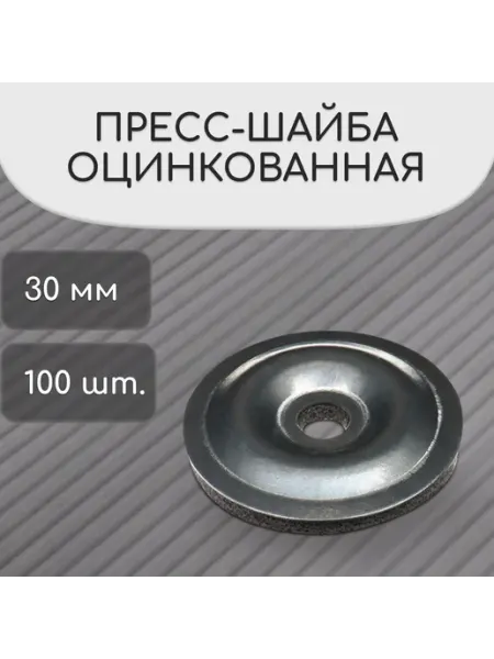 Пресс-шайба, оцинкованная, d=30 мм, без УФ-защиты, набор 100