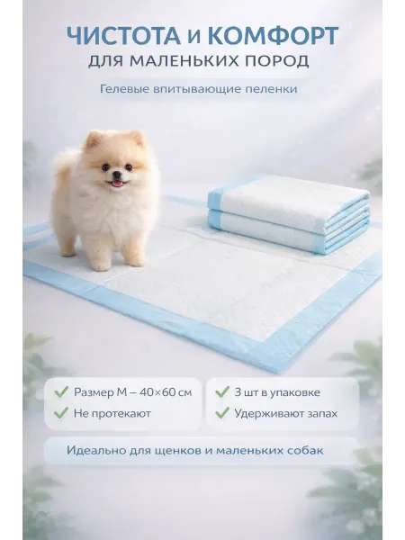 Kbskill Пеленки для собак одноразовые гелевые 60х40 3 штуки