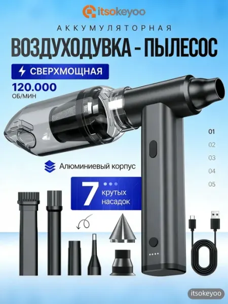 Воздуходувка аккумуляторная компрессор воздушный турбовент