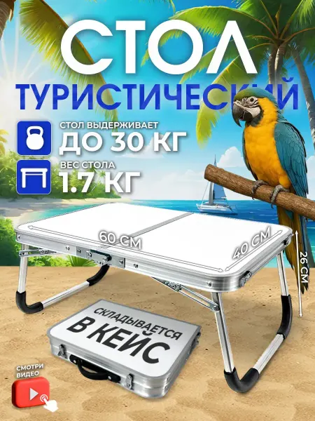 База отдыха Стол туристический складной 60х40х26 без стульев для пикника