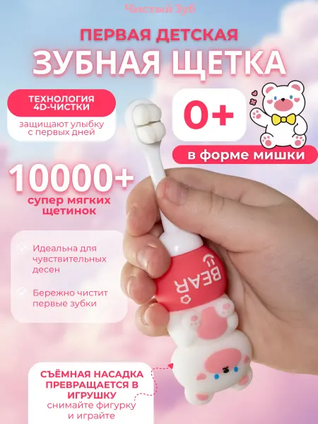 Чистый зуб Первая детская зубная щетка мягкая Figure от 0+