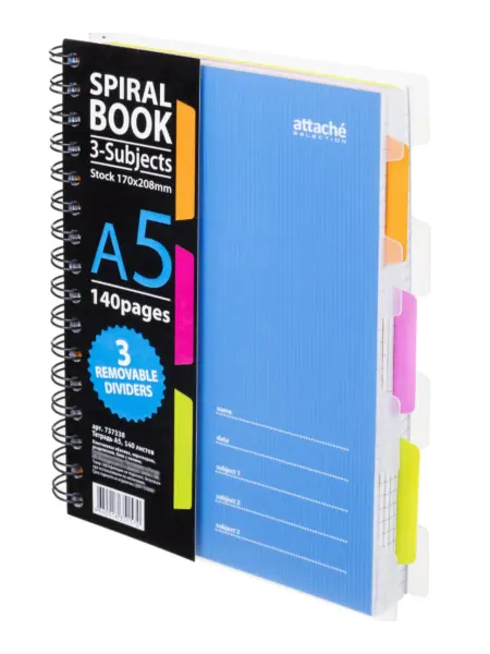 Attache Selection Бизнес-тетрадь 140л клетка А5 Spiral Book Синий
