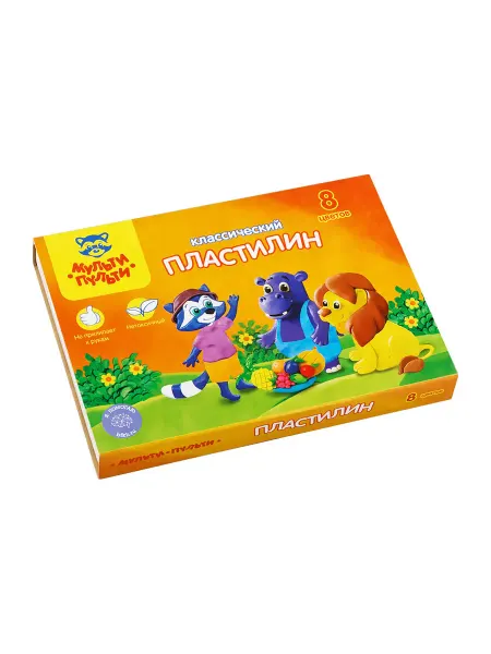 Пластилин Мульти-Пульти "Приключения Енота", 08 цветов, 160
