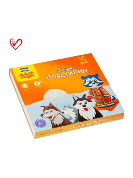 Пластилин Мульти-Пульти "Енот на Аляске", 12 цветов, 180г