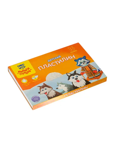 Пластилин Мульти-Пульти "Енот на Аляске", 16 цветов, 240г