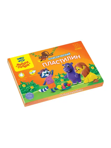 Пластилин Мульти-Пульти "Приключения Енота", 16 цветов, 320