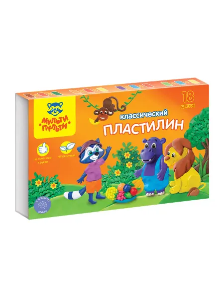 Пластилин Мульти-Пульти "Приключения Енота", 18 цветов, 360