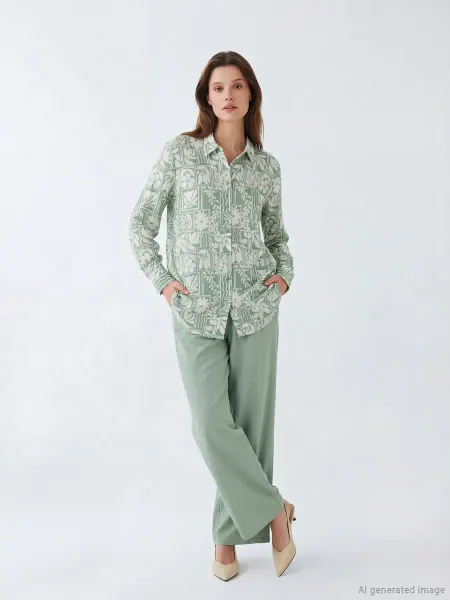 LC Waikiki Женские брюки широкого кроя loose fit с эластичным поясом