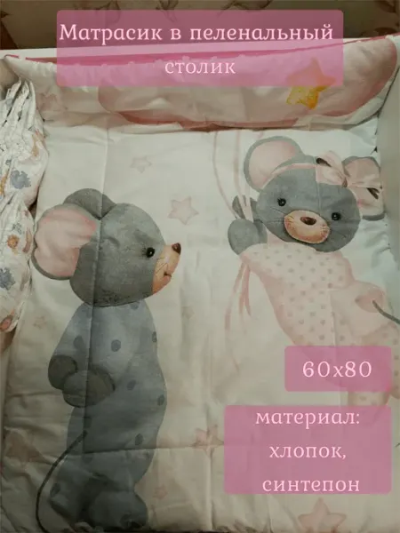 Матрасик в пеленальный столик 60х80