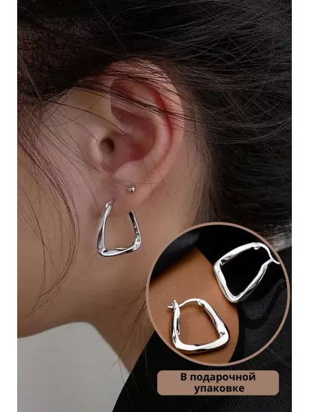 Elly_accessories Серьги квадратные бижутерия стильные old money