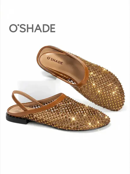 O`SHADE Мюли со стразами женские коричневые